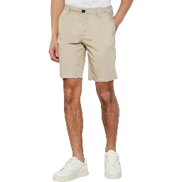 Beige Cotton Bermuda Shorts