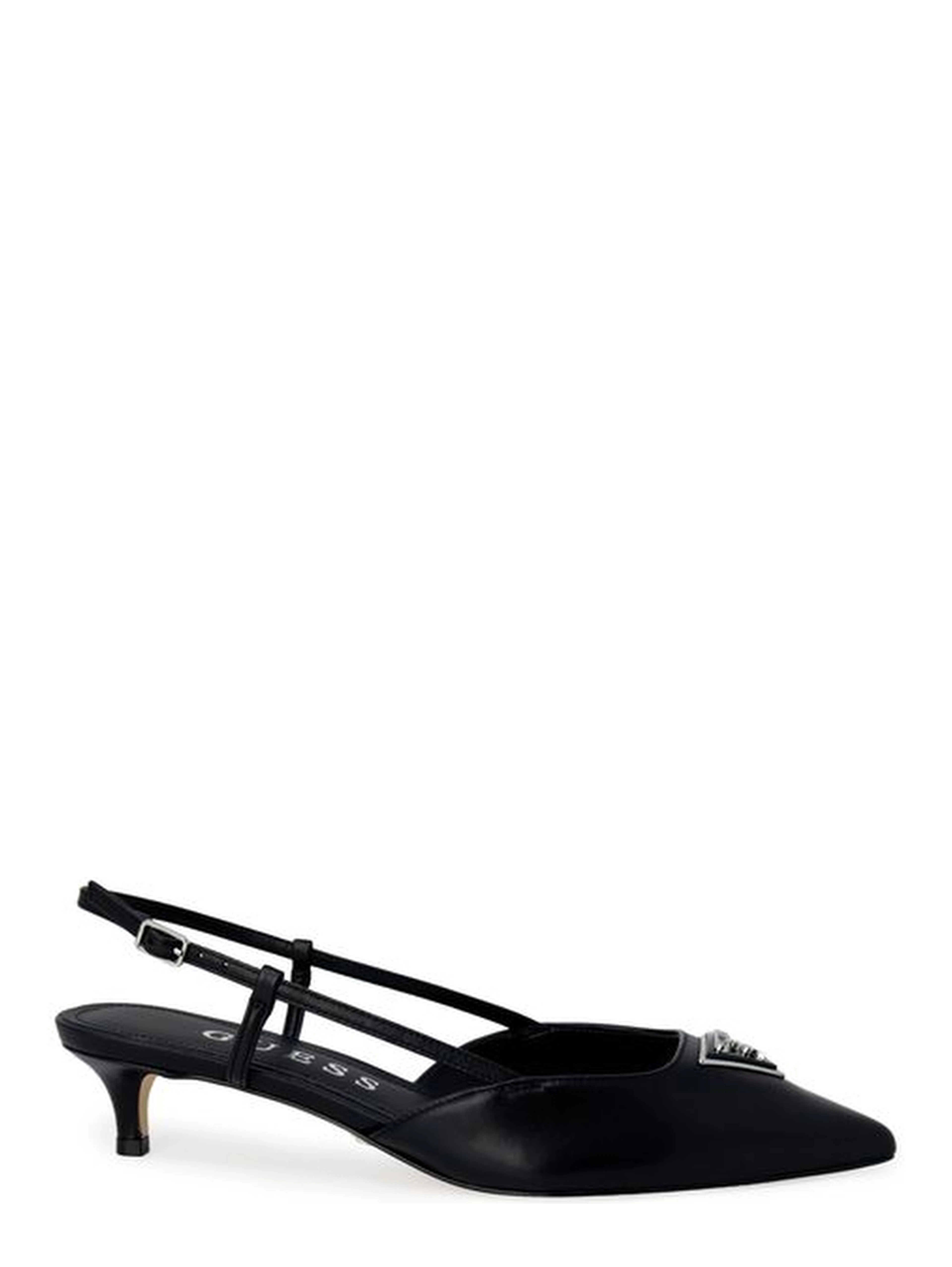 Black Polyester High Heel Pumps