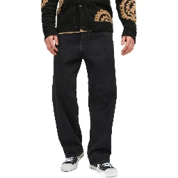 Black Cotton Relaxed Fit Jeans