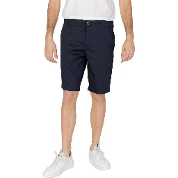 Blue Cotton Bermuda Shorts