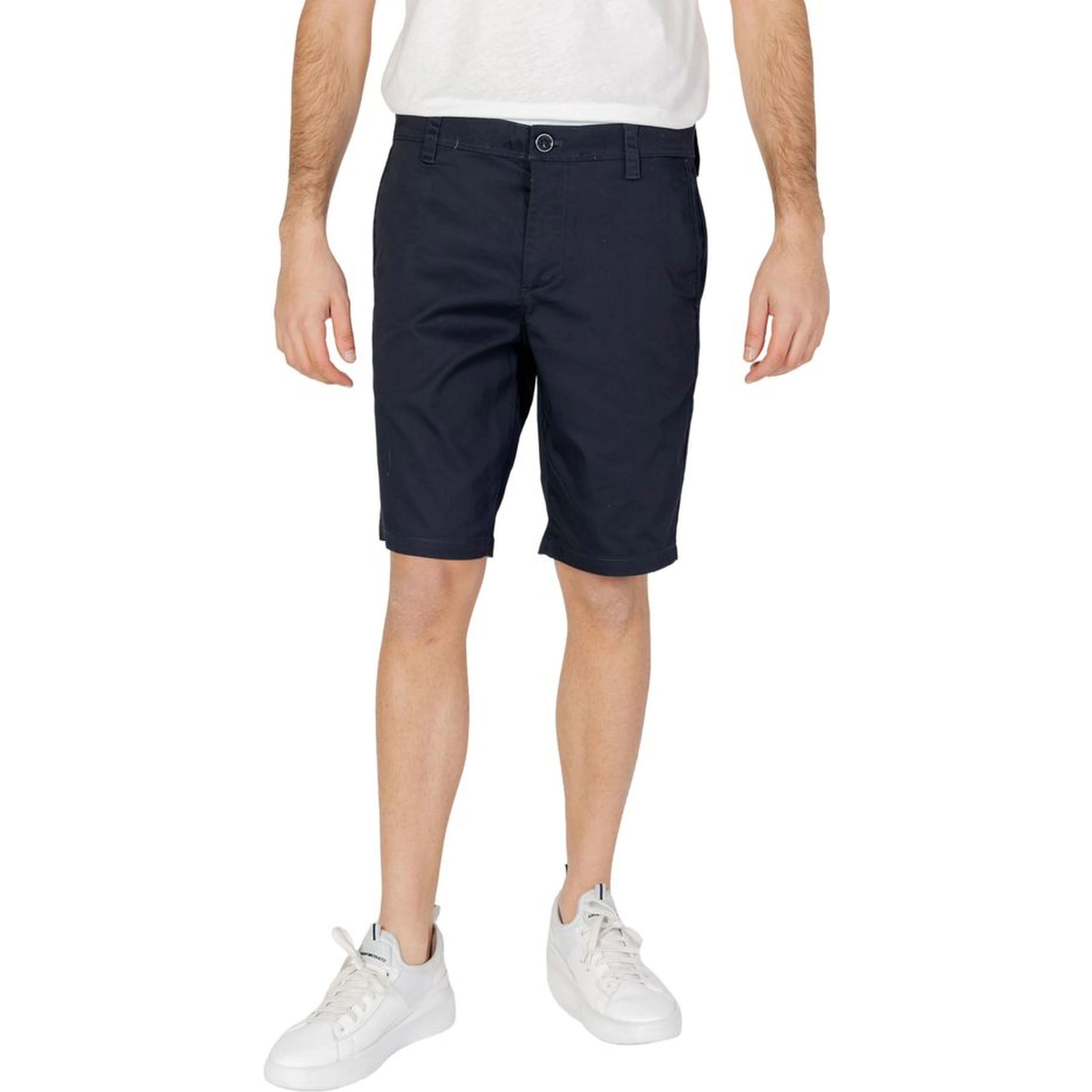 Blue Cotton Bermuda Shorts