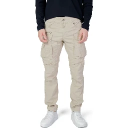 Beige Cotton Cargo Pants