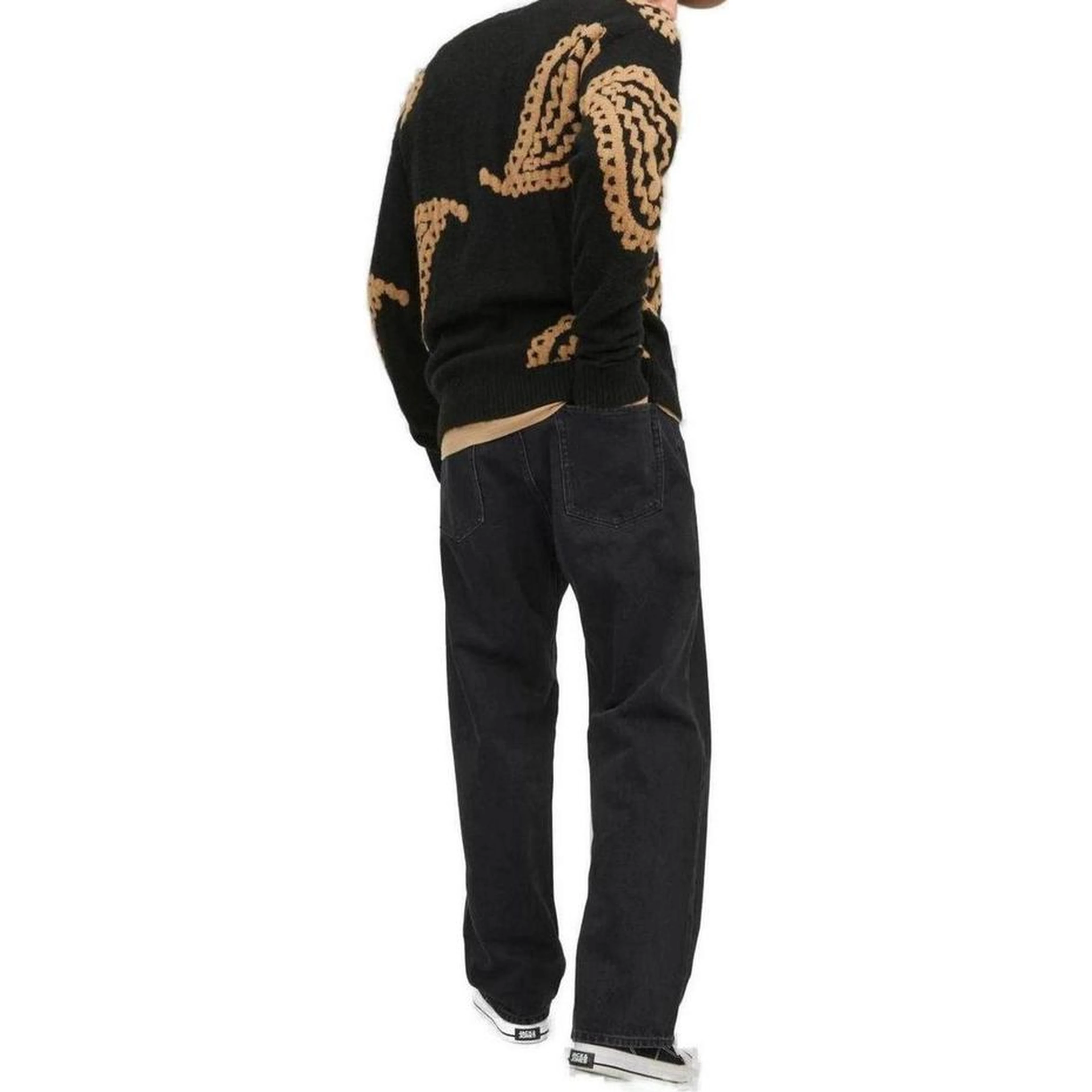 Black Cotton Relaxed Fit Jeans