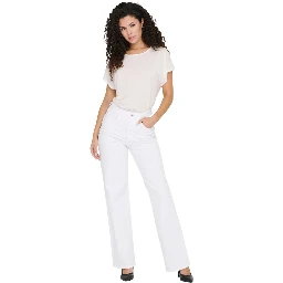 White Cotton Relaxed Fit Jeans