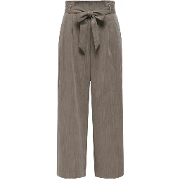 Beige Viscose Casual Pants