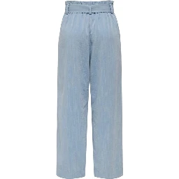 Blue Viscose Casual Pants