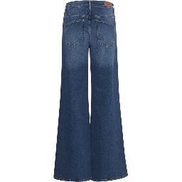 Blue Cotton Bootcut Jeans
