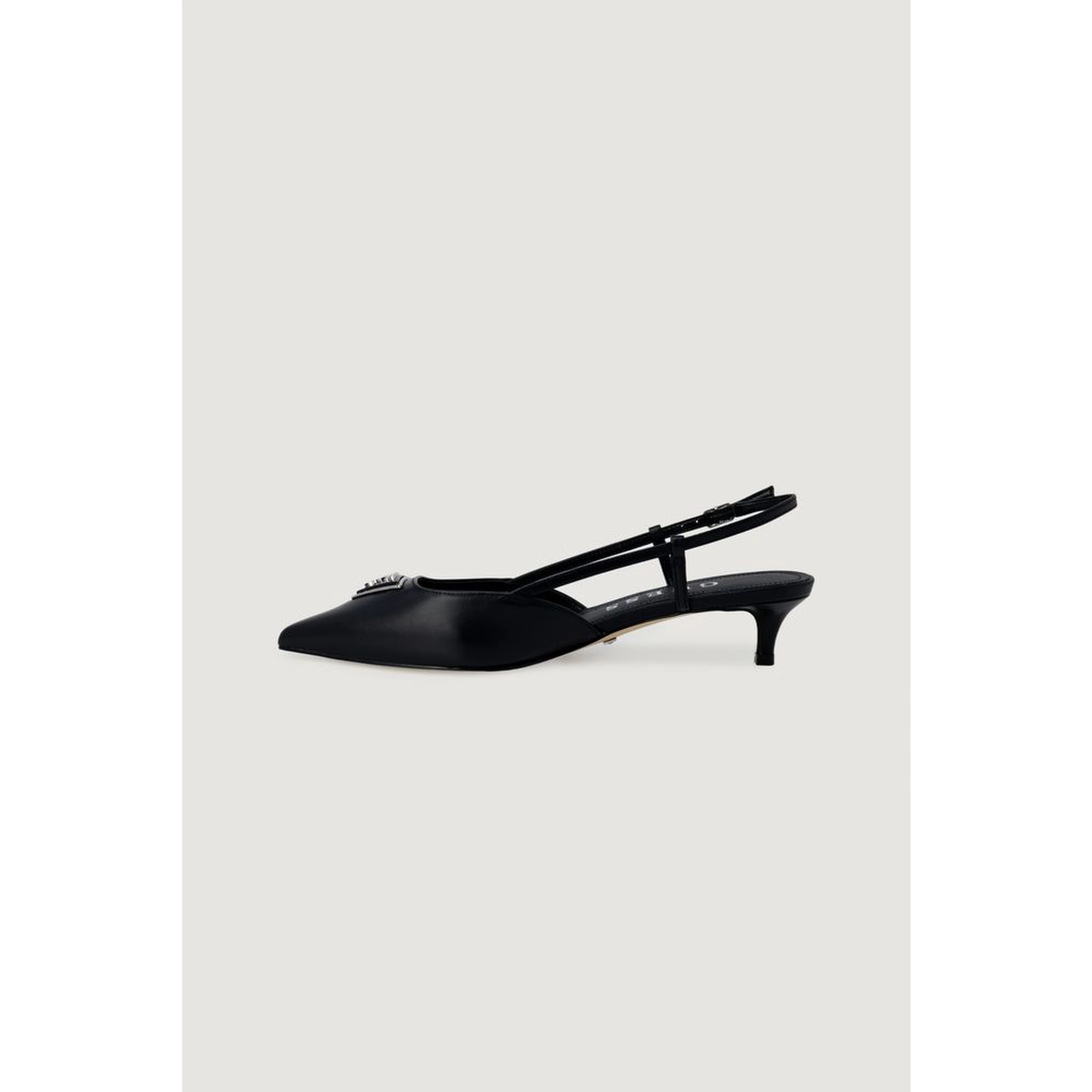 Black Polyester High Heel Pumps