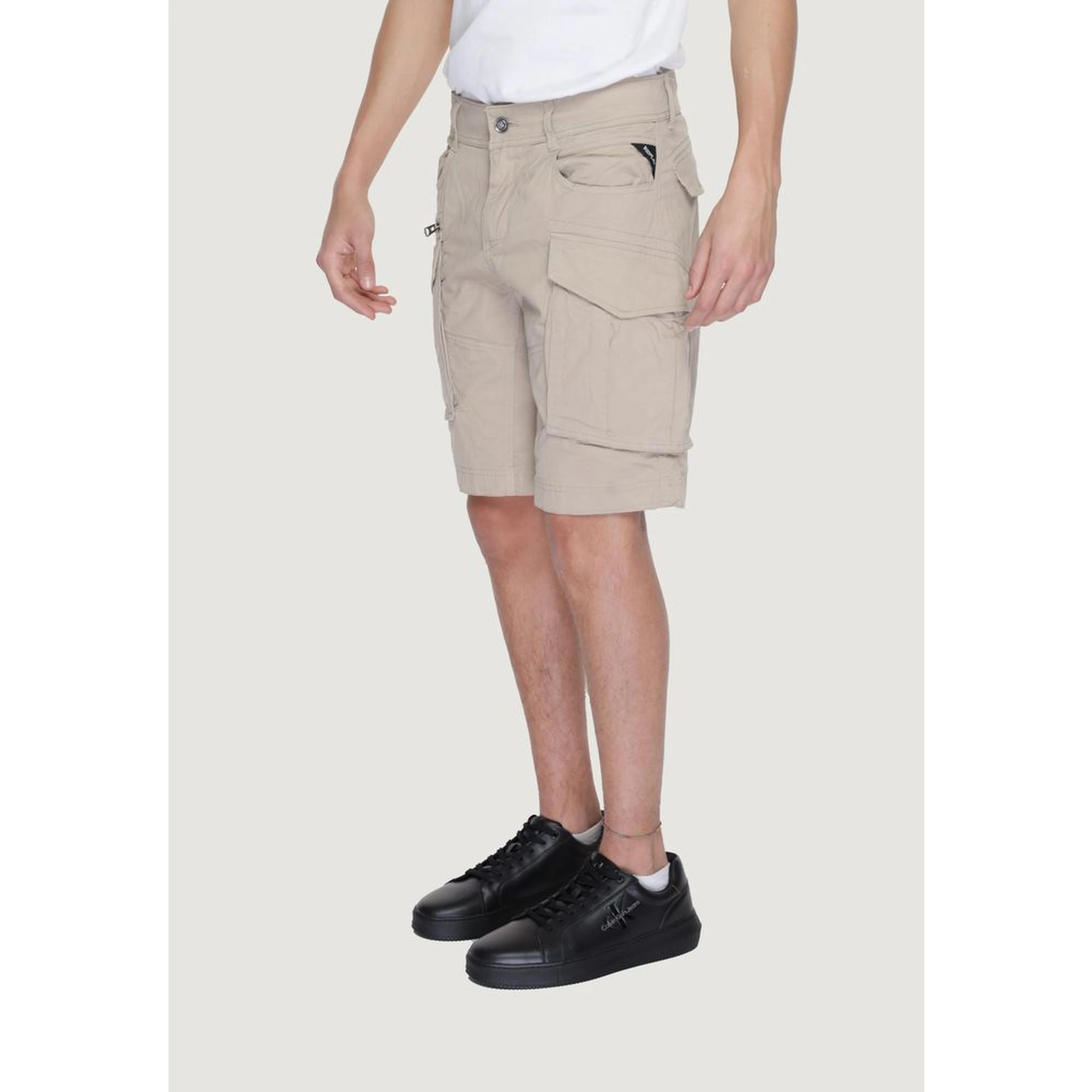Beige Cotton Bermuda Shorts
