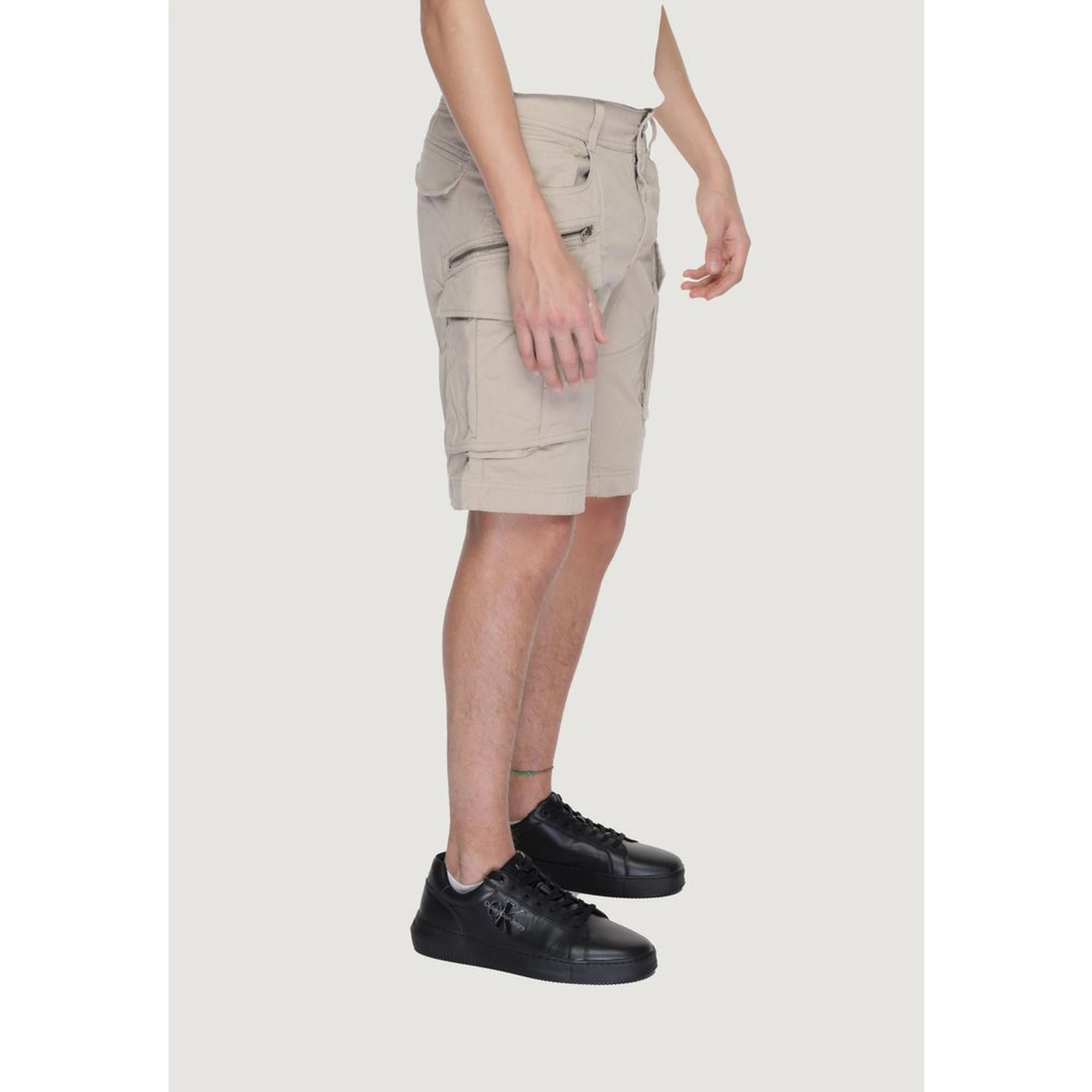 Beige Cotton Bermuda Shorts