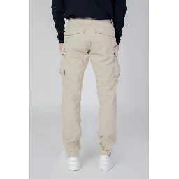Beige Cotton Cargo Pants