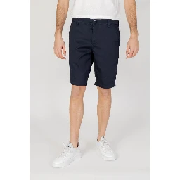 Blue Cotton Bermuda Shorts