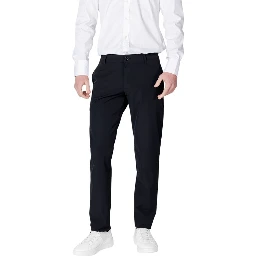 Black Cotton Casual Pants