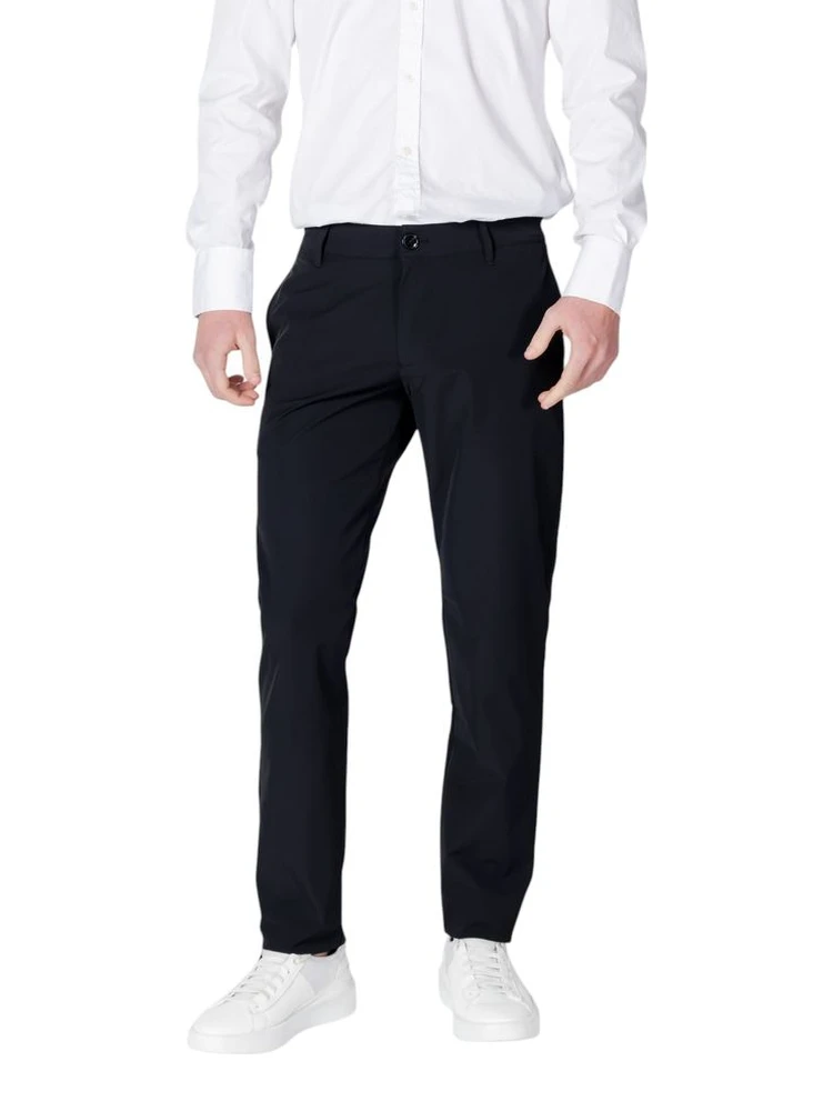 Black Cotton Casual Pants
