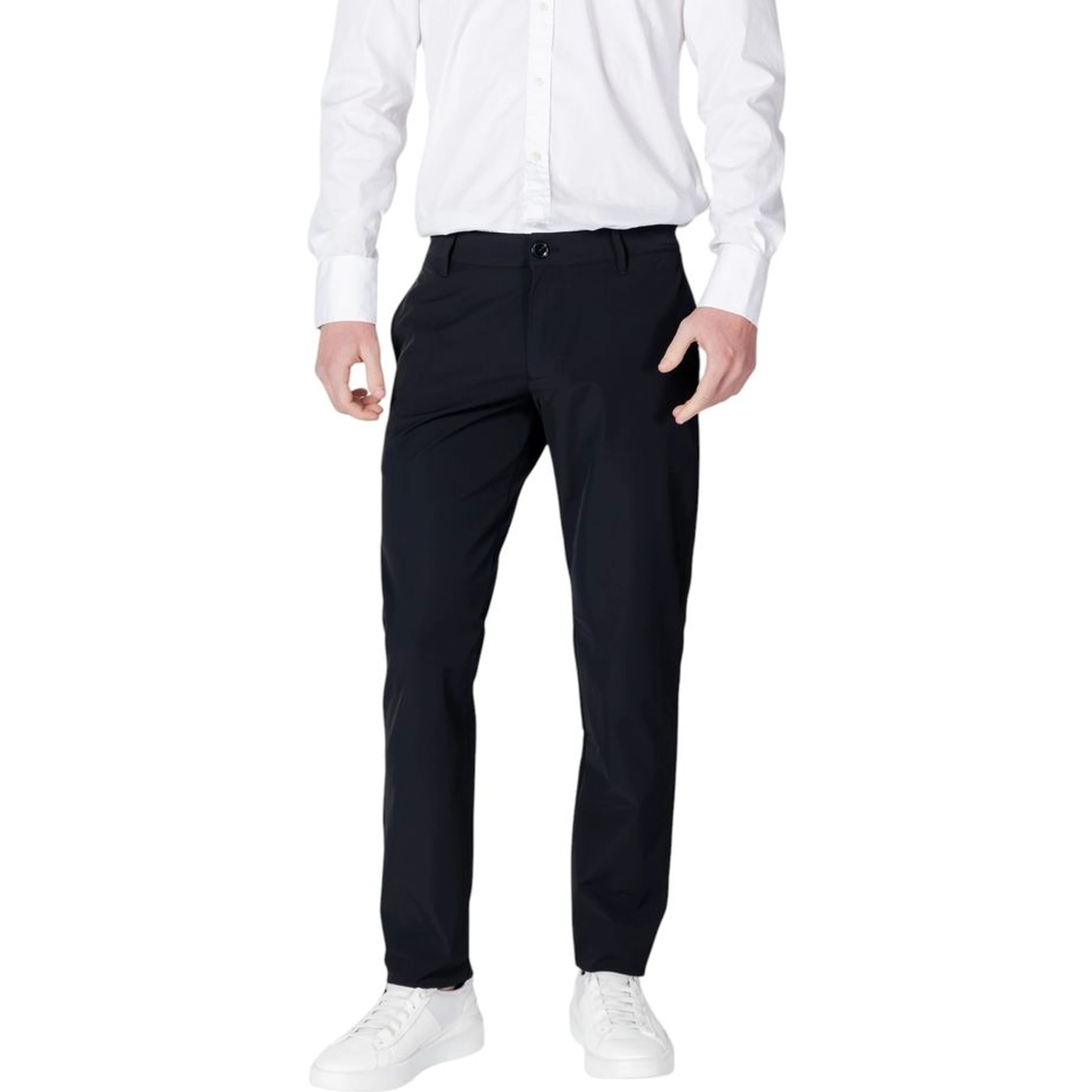 Black Cotton Casual Pants