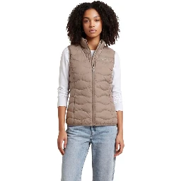 Beige Polyester Sleeveless Jacket