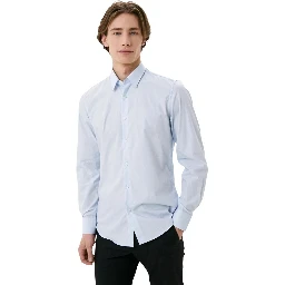 Blue Cotton Dress Shirt