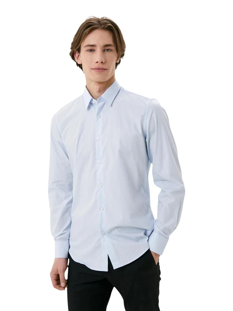Blue Cotton Dress Shirt