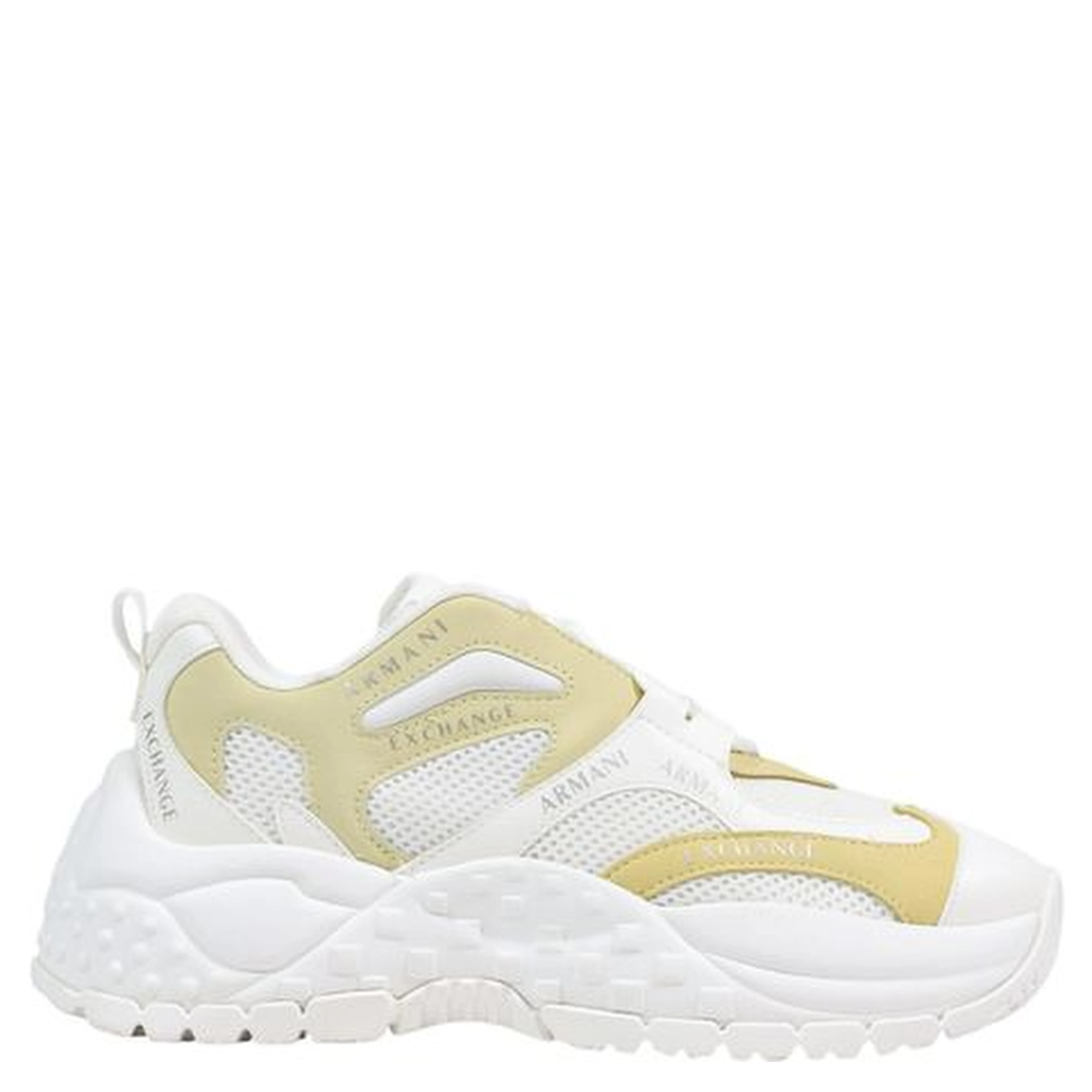 White Polyester Chunky Sneakers