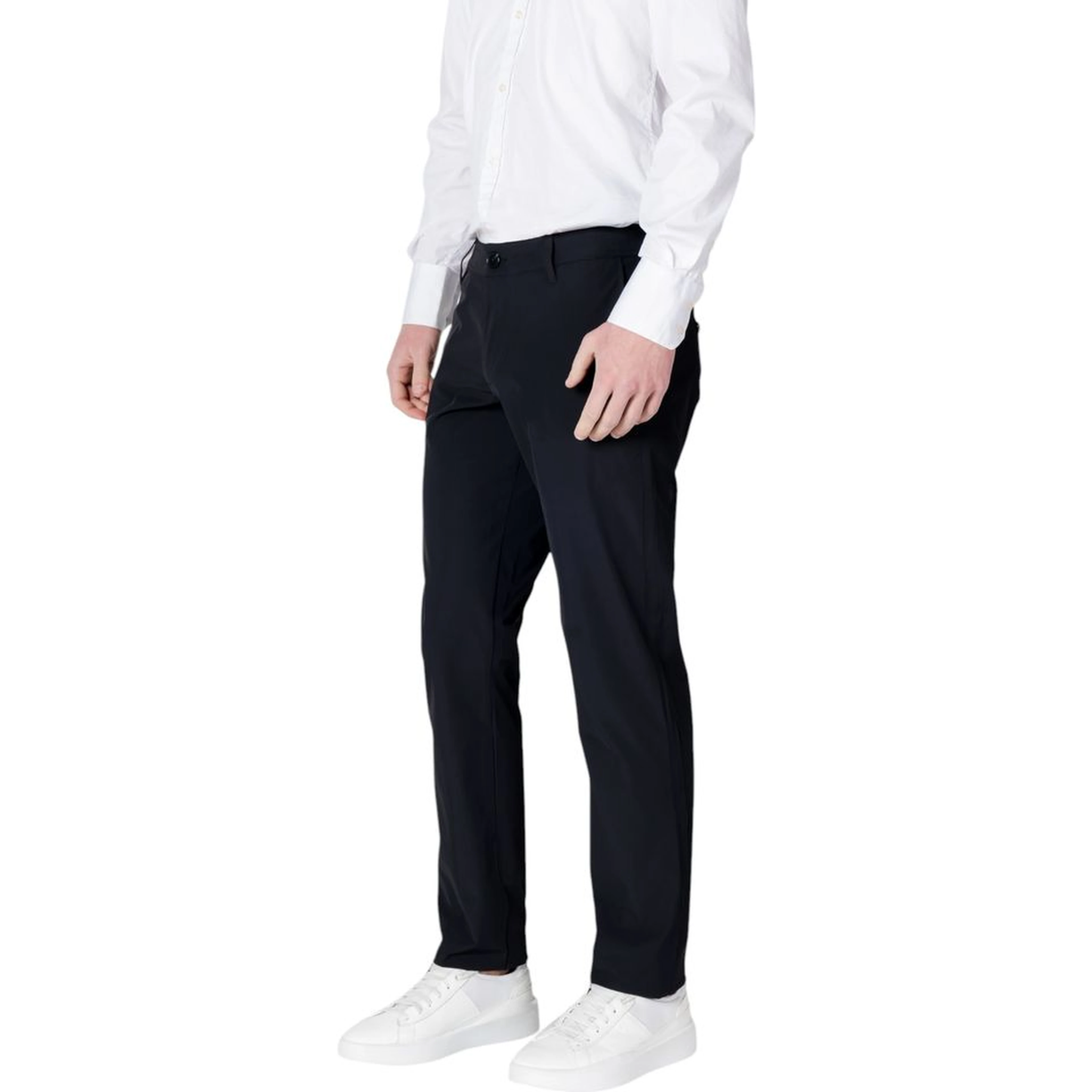 Black Cotton Casual Pants