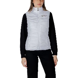White Polyester Sleeveless Jacket