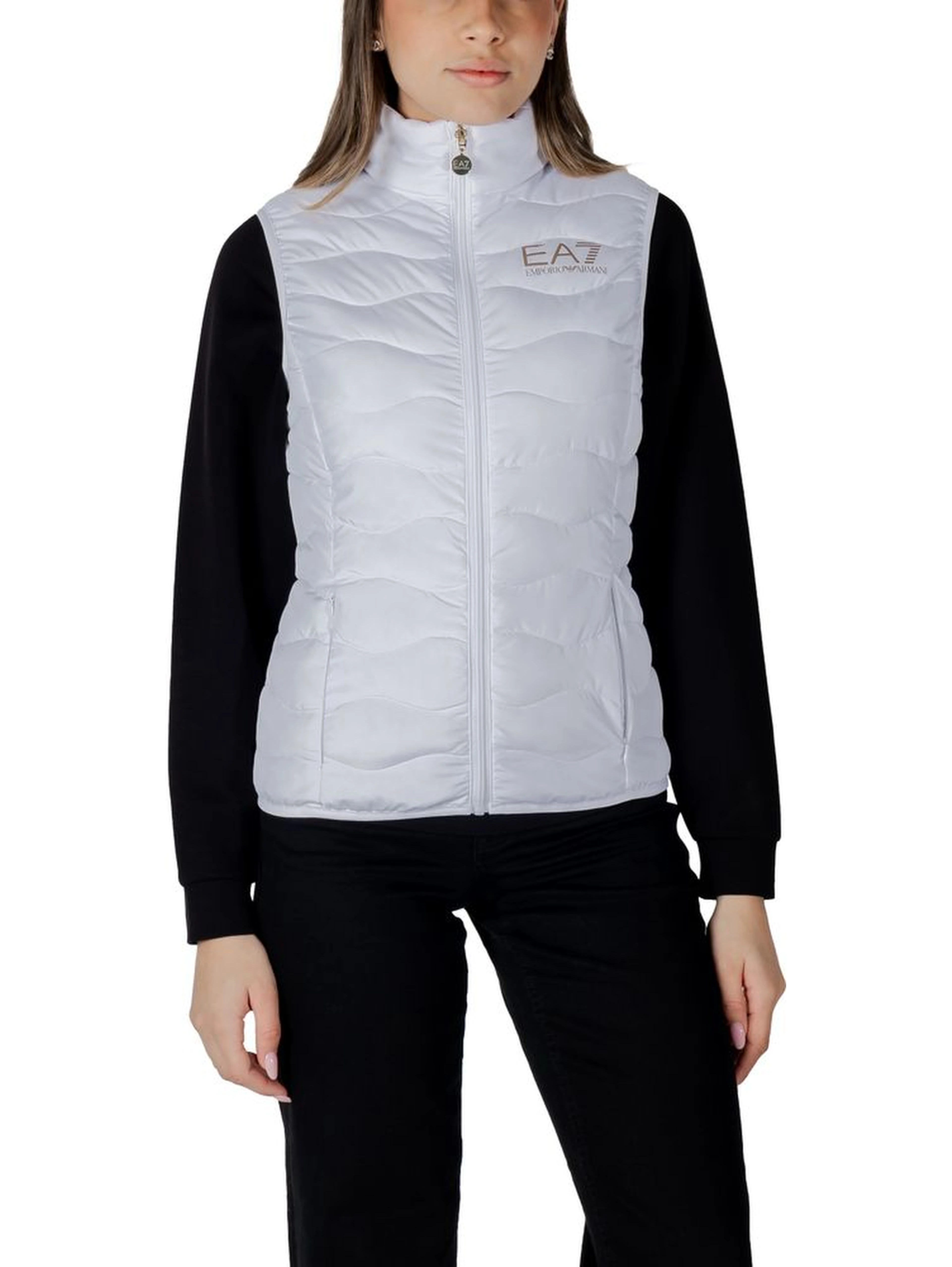 White Polyester Sleeveless Jacket