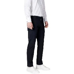 Black Cotton Casual Pants