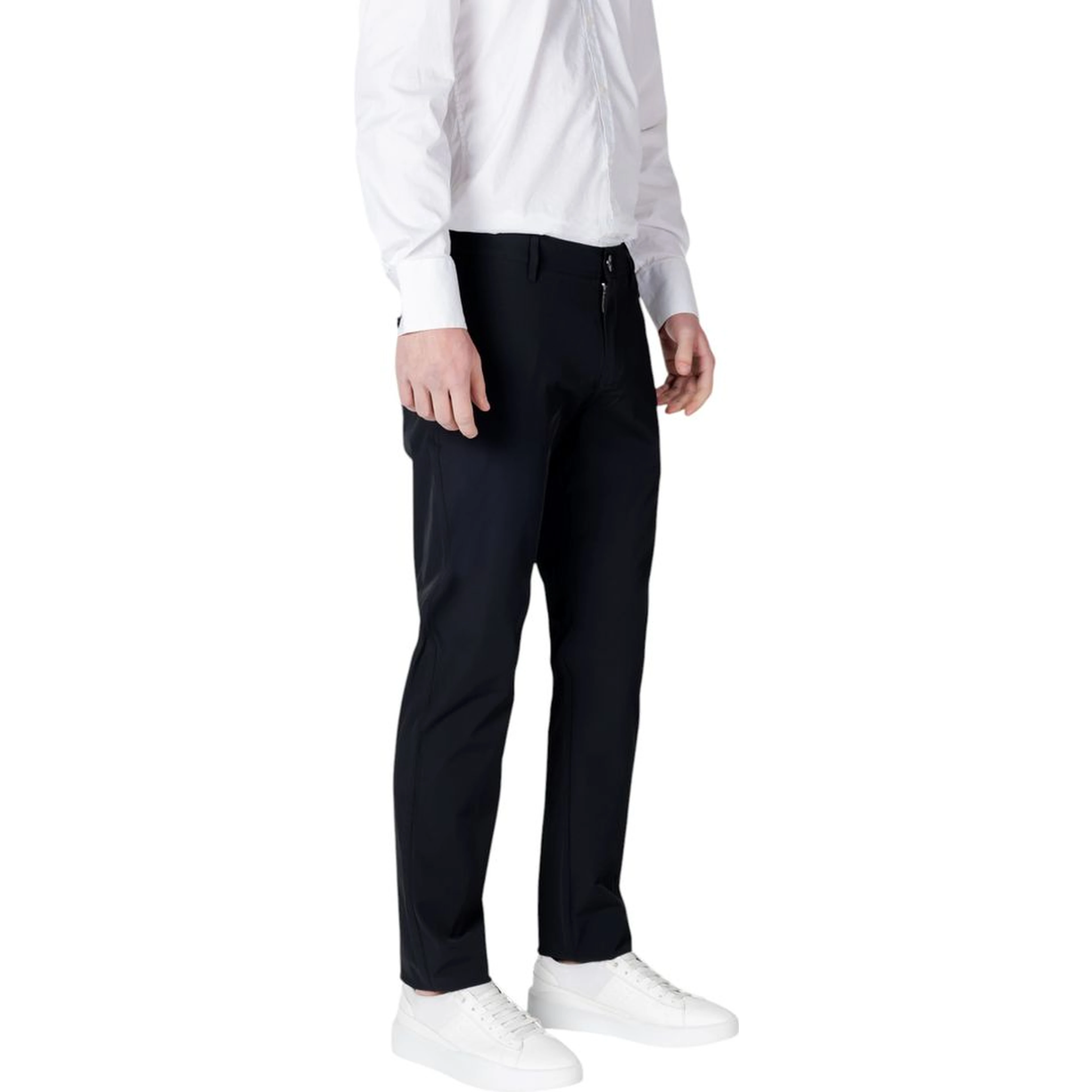 Black Cotton Casual Pants