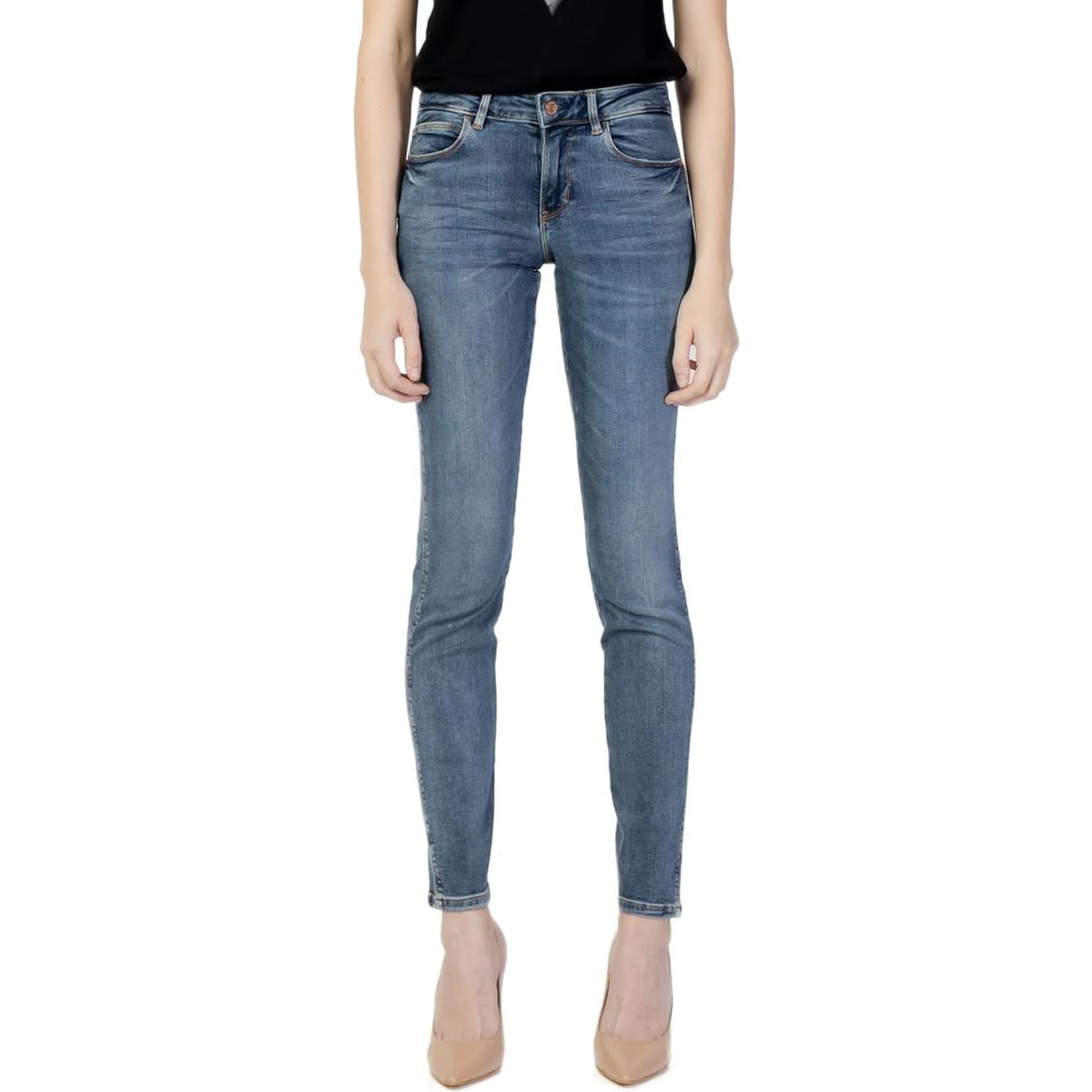 Blue Cotton Skinny Jeans