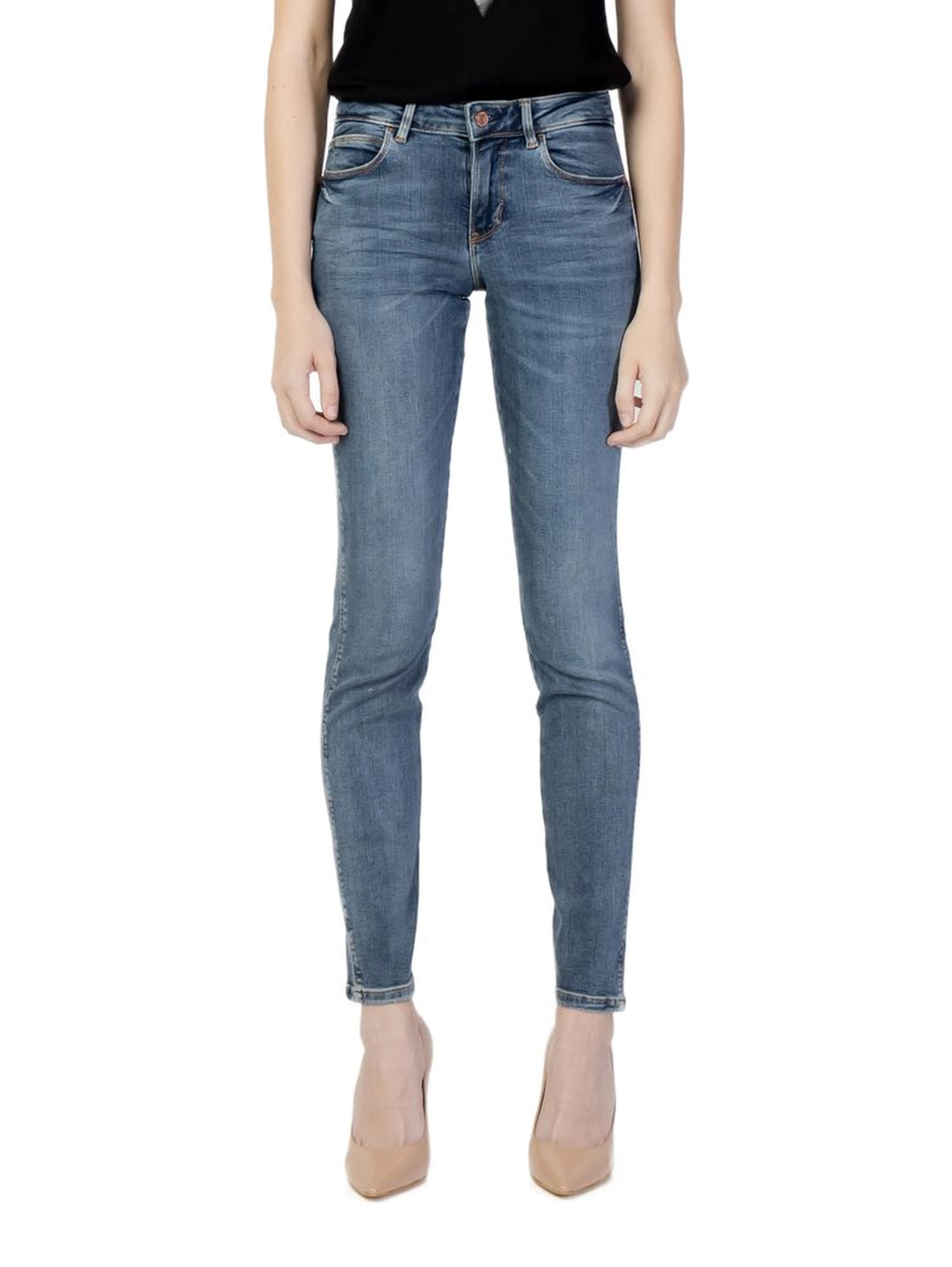 Blue Cotton Skinny Jeans