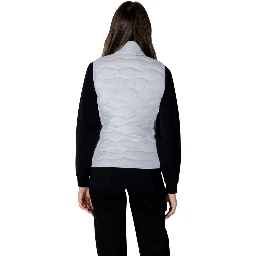 White Polyester Sleeveless Jacket
