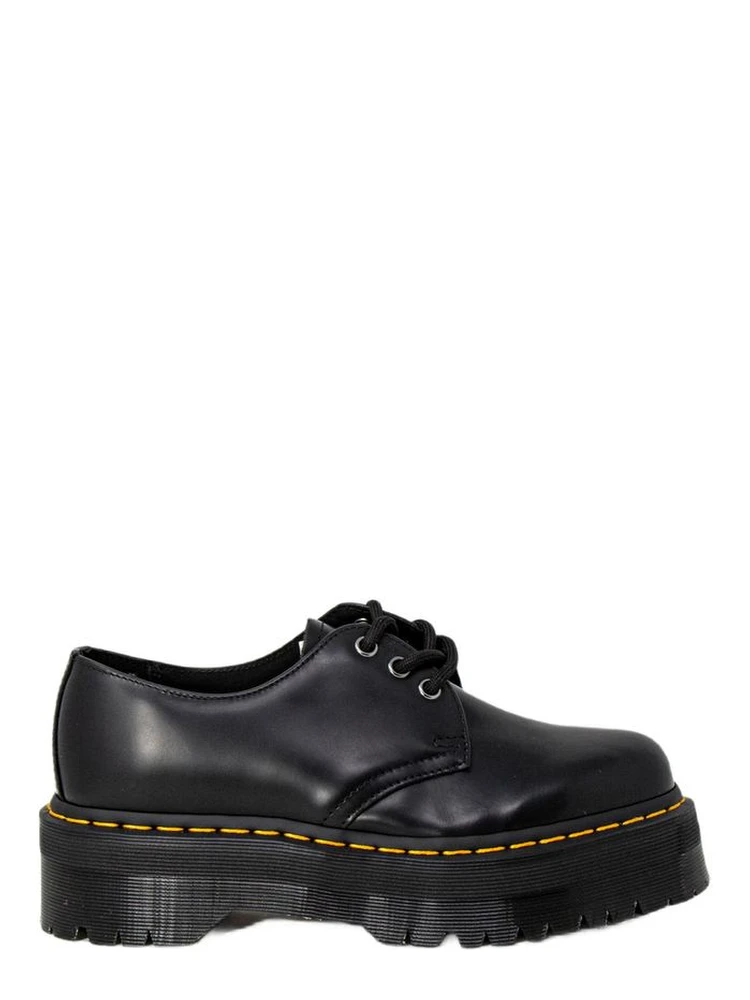 Black Leather Lace-Up Boots