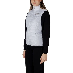 White Polyester Sleeveless Jacket