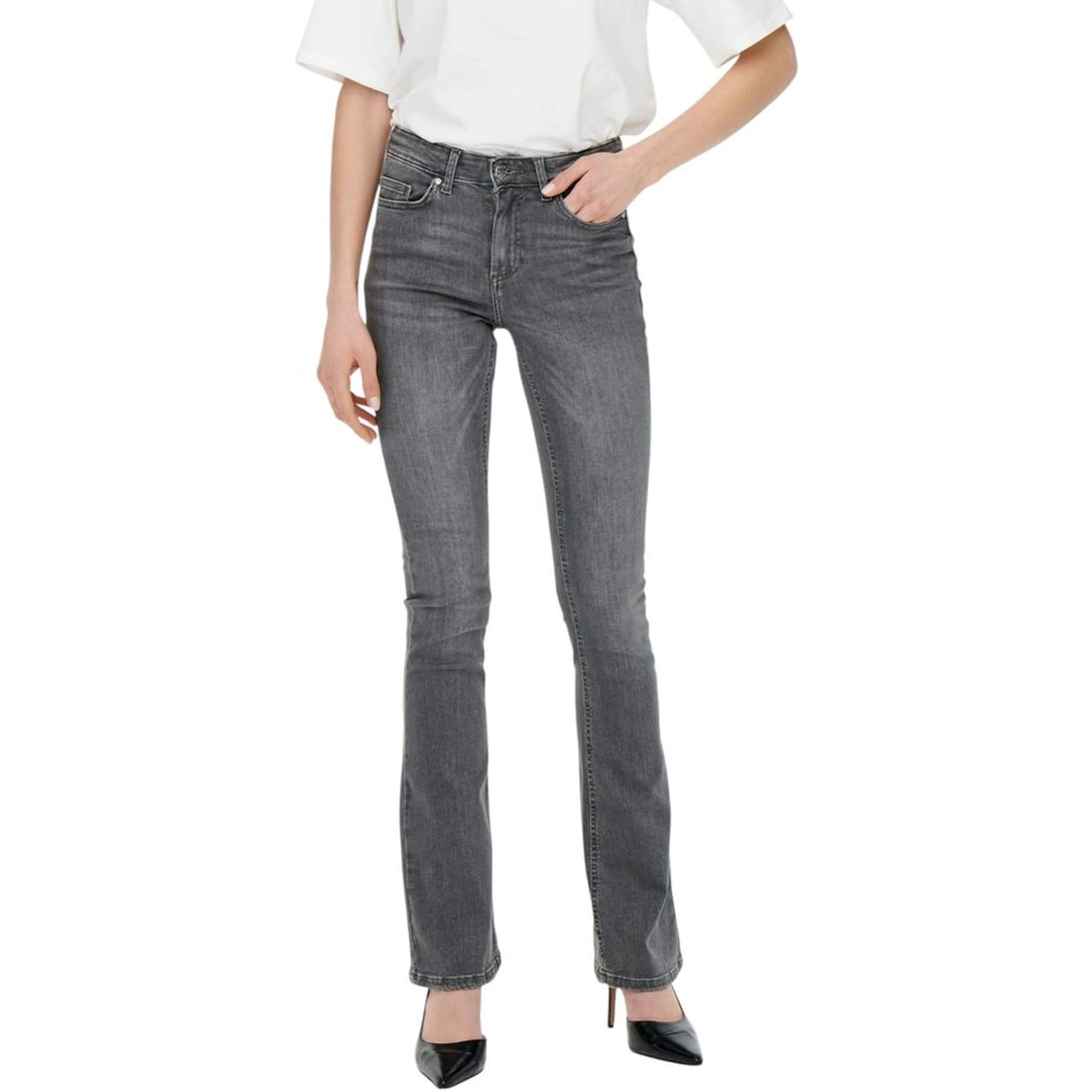 Gray Cotton Skinny Jeans