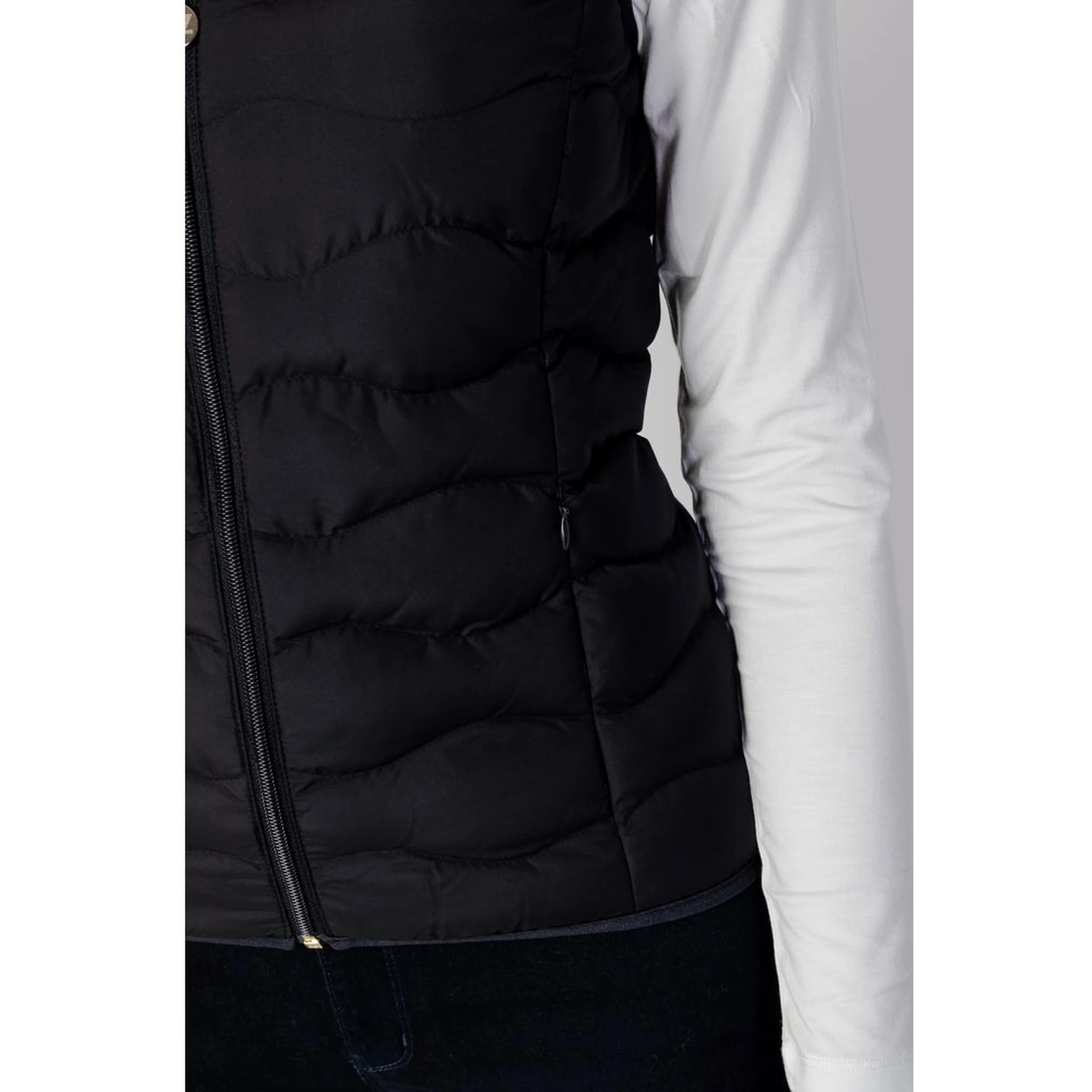 Black Polyester Sleeveless Jacket