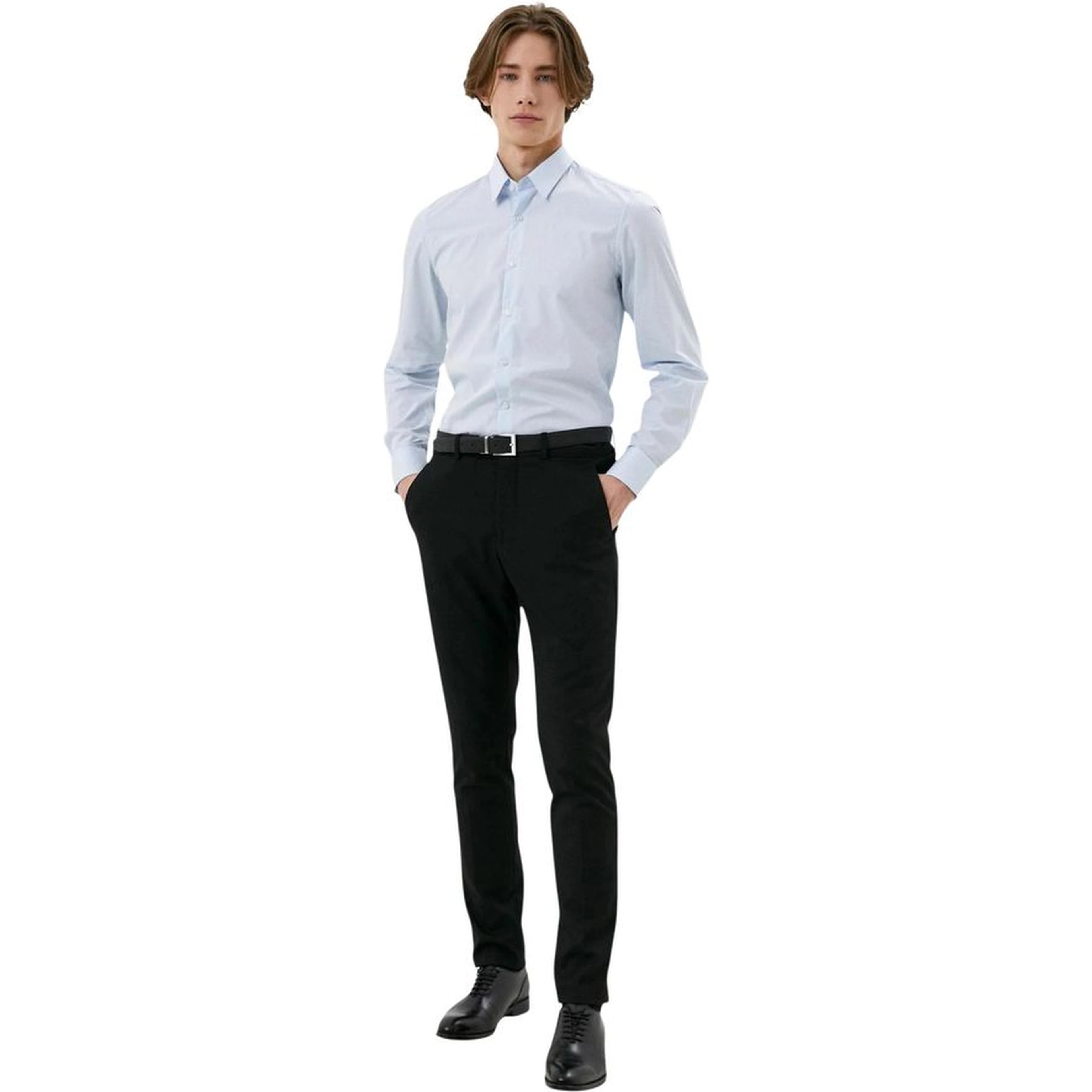 Blue Cotton Dress Shirt