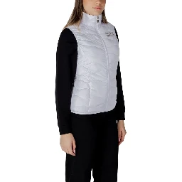 White Polyester Sleeveless Jacket