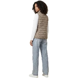 Beige Polyester Sleeveless Jacket