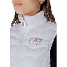 White Polyester Sleeveless Jacket