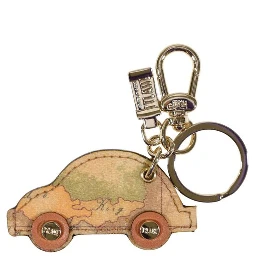 Beige Leather Keychain