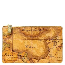 Beige Leather Clutch Bag