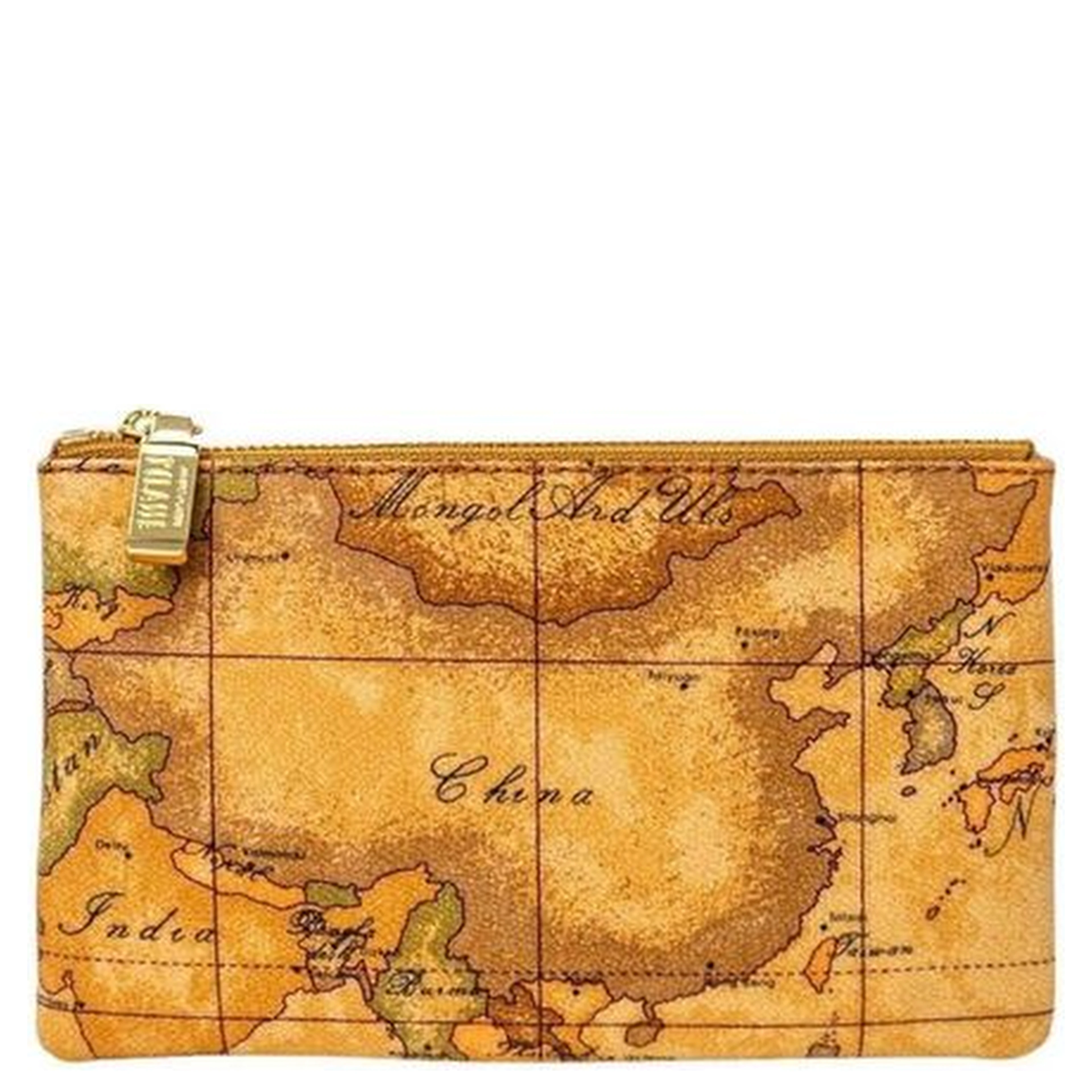 Beige Leather Clutch Bag