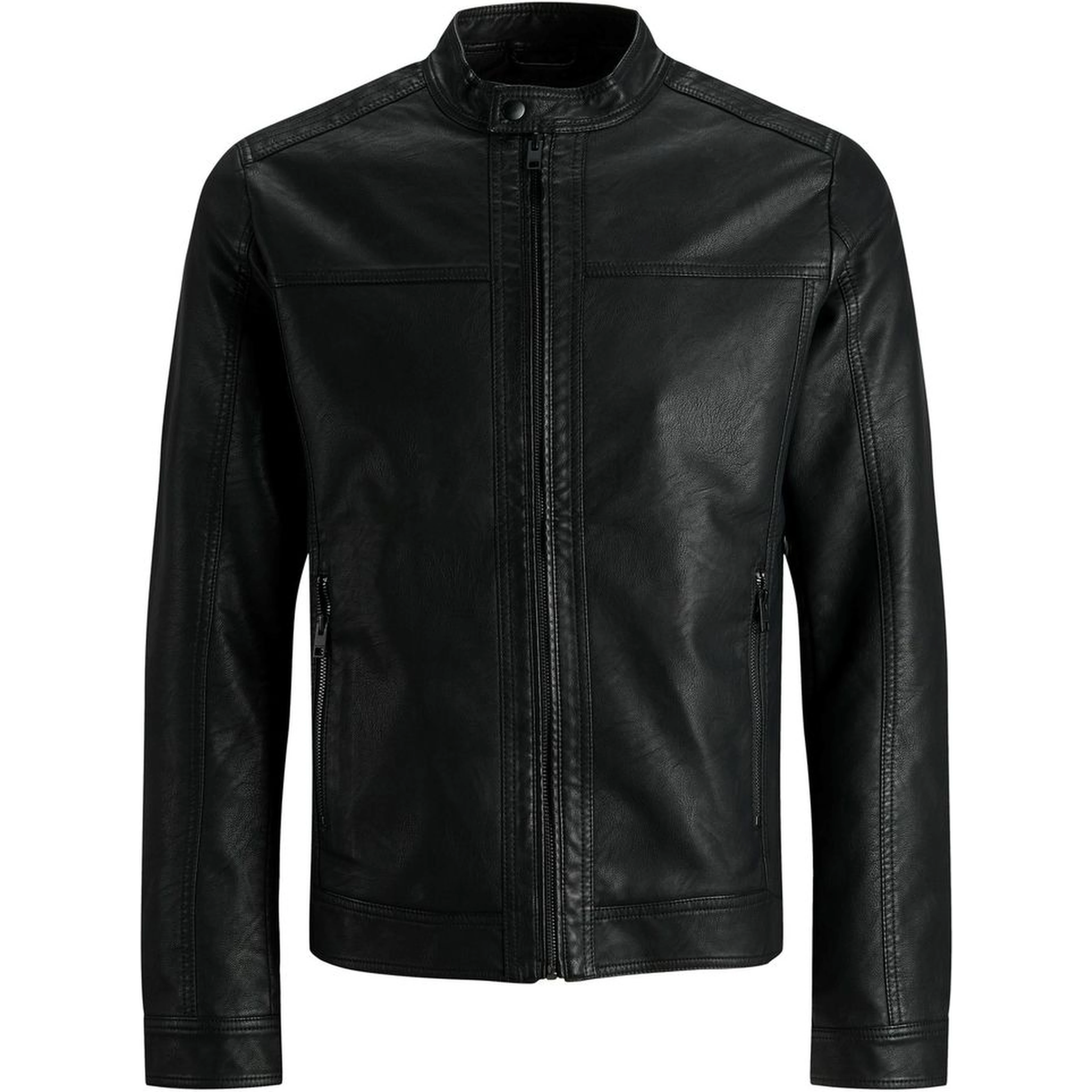 Black Polyamide Leather Jacket