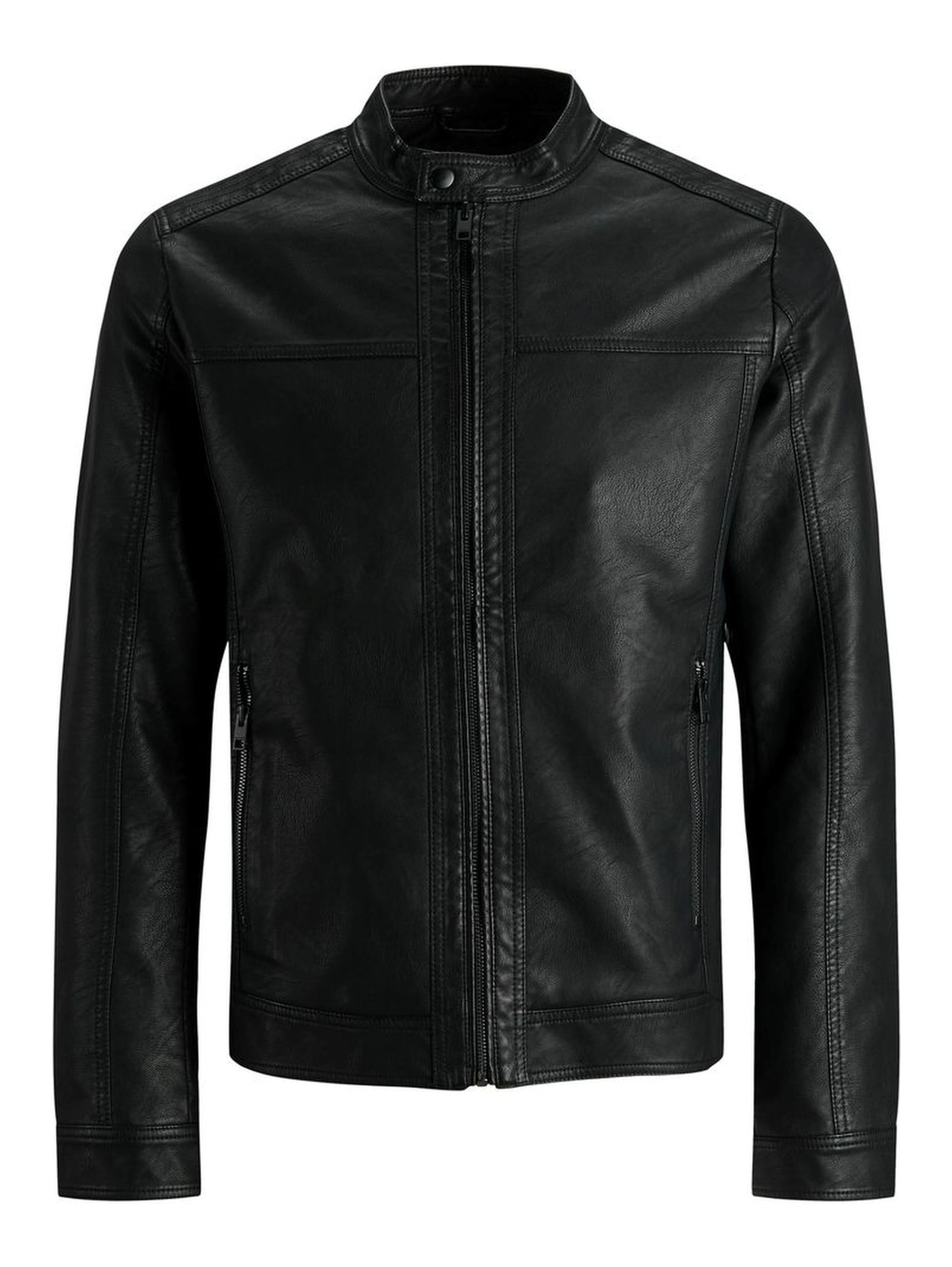 Black Polyamide Leather Jacket