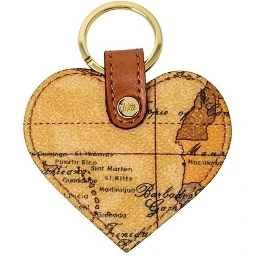 Beige Leather Keychain