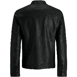 Black Polyamide Leather Jacket