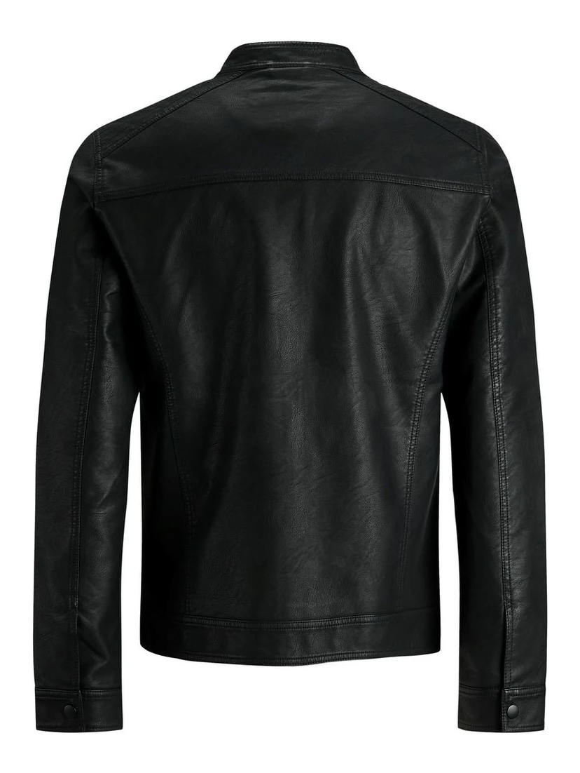 Black Polyamide Leather Jacket