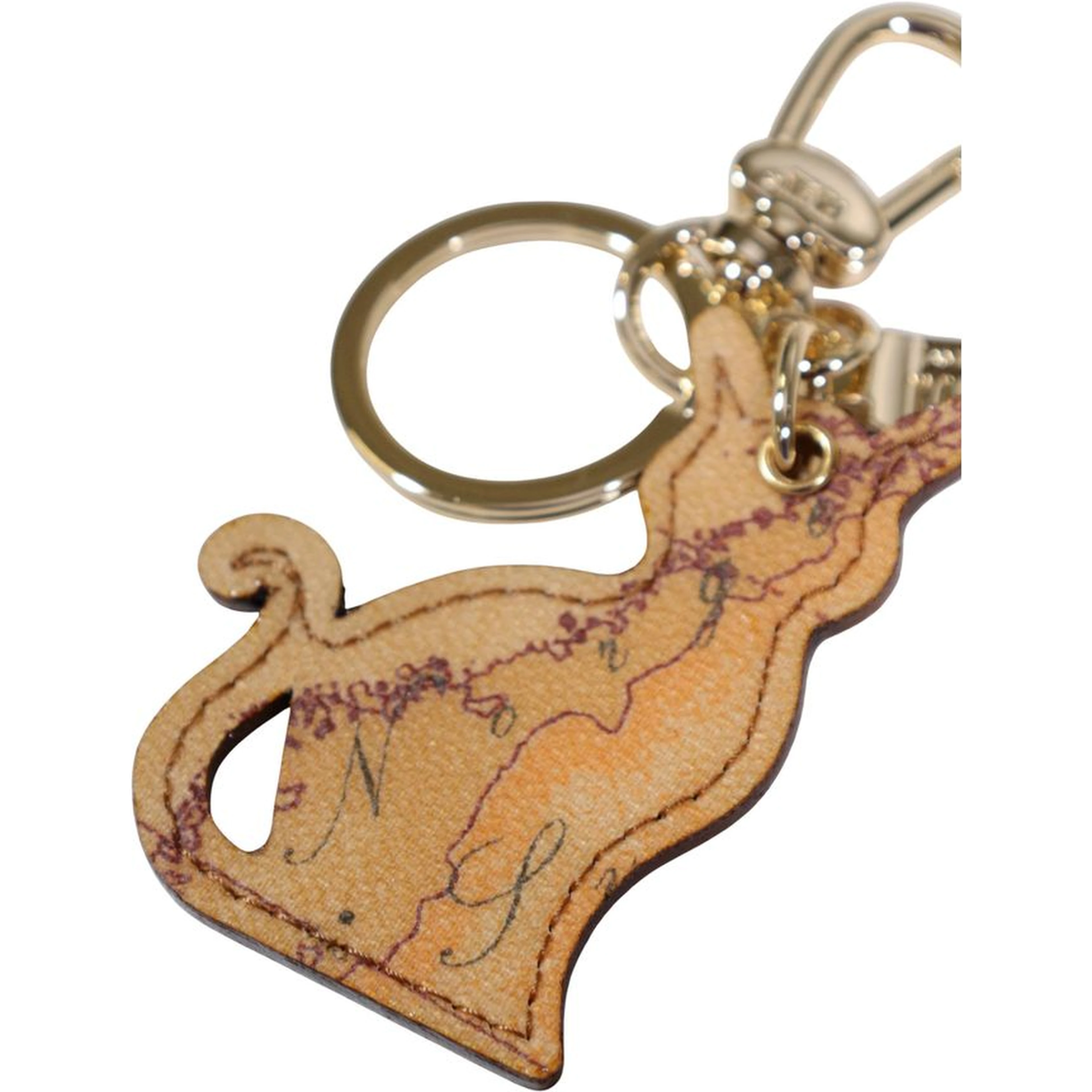 Beige Leather Keychain