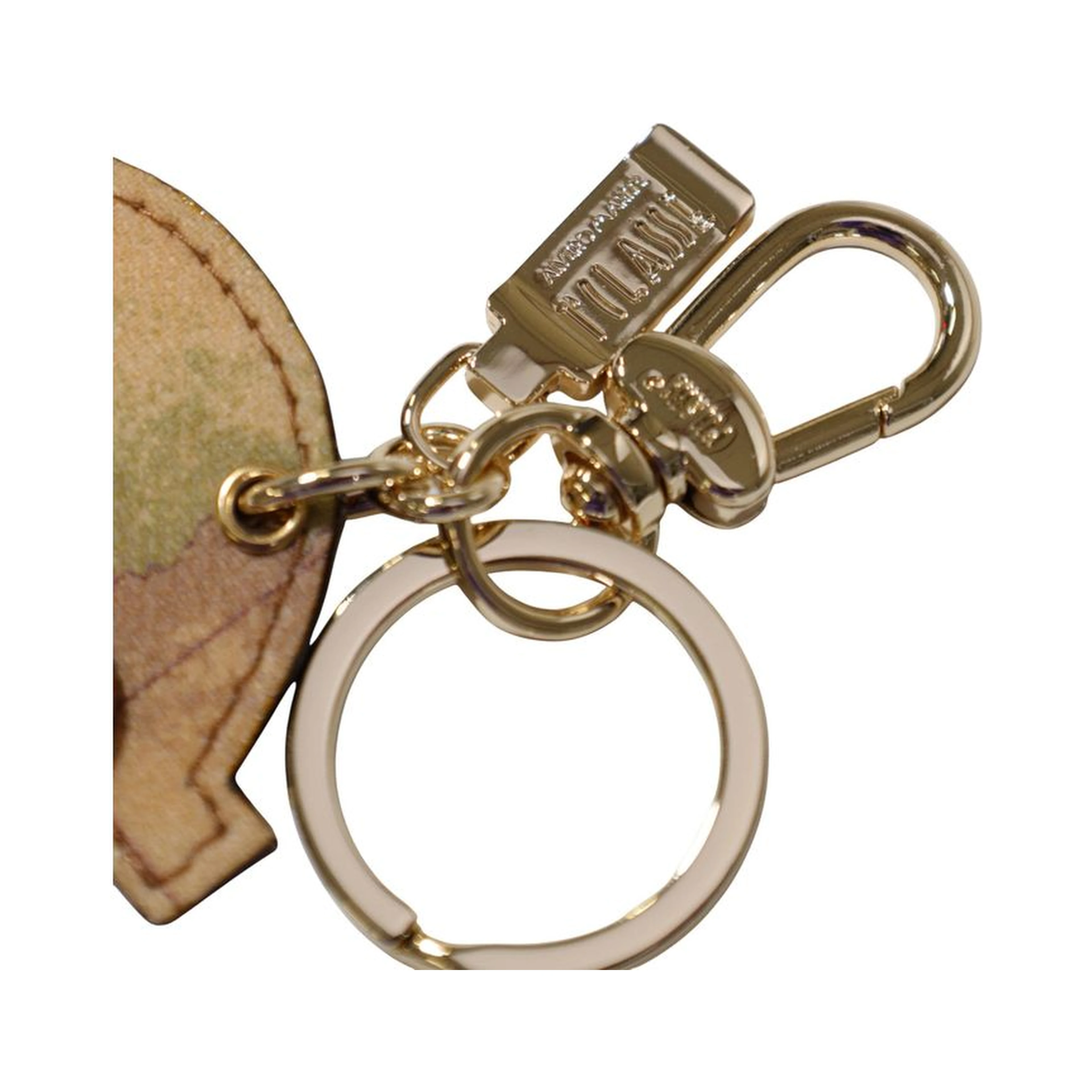 Beige Leather Keychain