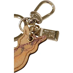 Beige Leather Keychain